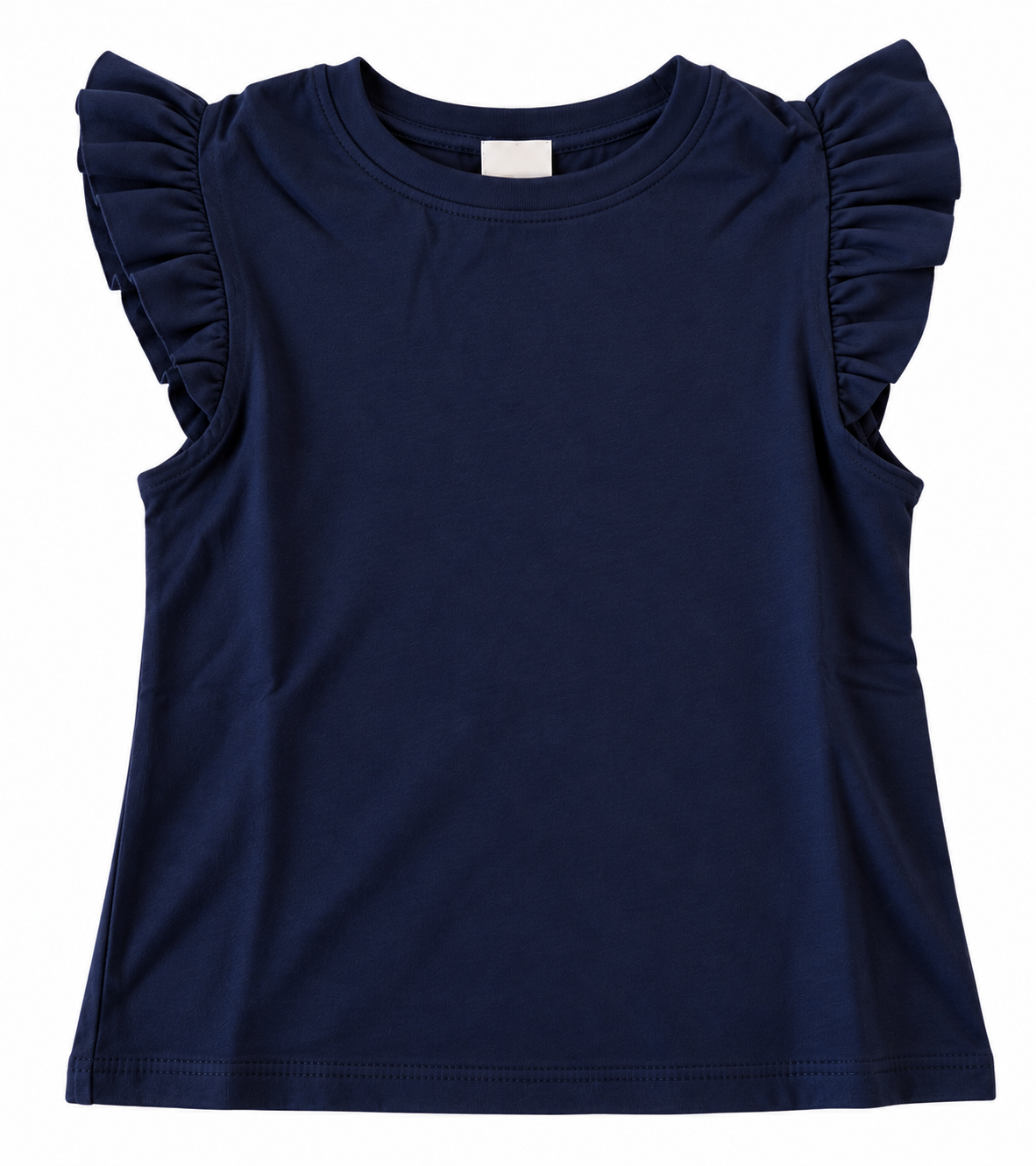 T-shirt à volants bleu marine