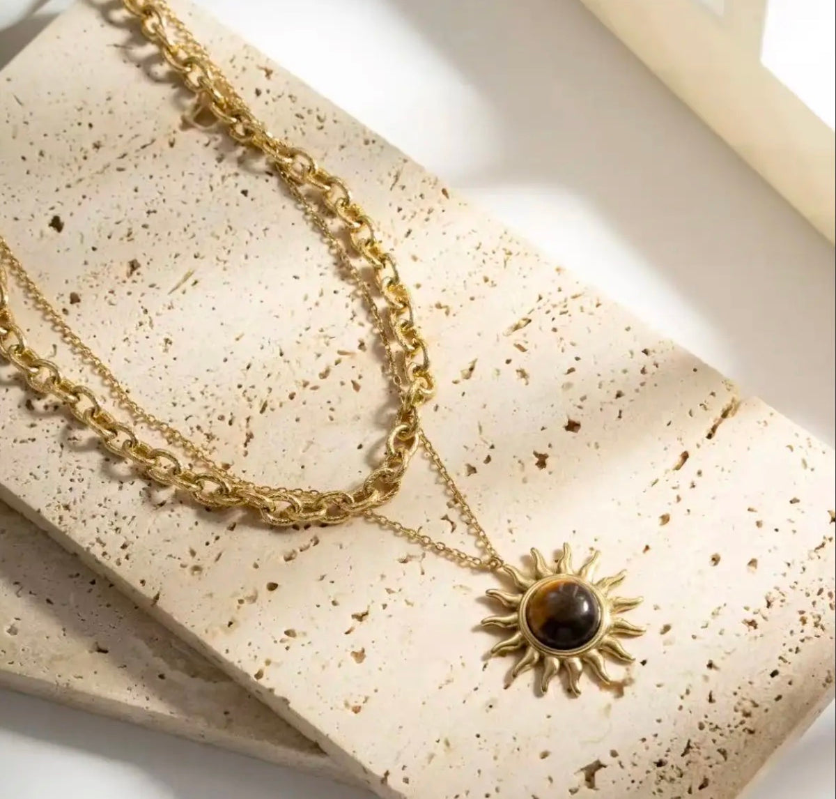 Collier soleil acier inoxydable